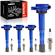 APIC1518 4 Pcs Blue Ignition Coil & 4 Pcs Iridium Spark Plug Kit