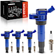 APIC1522 4 Pcs Blue Ignition Coil & 4 Pcs Iridium Spark Plug Kit