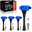 APIC1523 4 Pcs Blue Ignition Coil & 4 Pcs Iridium Spark Plug Kit