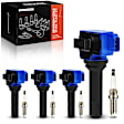 APIC1524 4 Pcs Blue Ignition Coil & 4 Pcs Iridium Spark Plug Kit