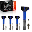 APIC1526 4 Pcs Blue Ignition Coil &4 Pcs Iridium Spark Plug Kit