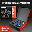 APIC1526 4 Pcs Blue Ignition Coil &4 Pcs Iridium Spark Plug Kit