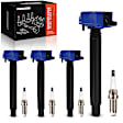 APIC1530 4 Pcs Blue Ignition Coil & 4 Pcs Iridium Spark Plug Kit