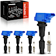 APIC1531 4 Pcs Blue Ignition Coil & 4 Pcs Iridium Spark Plug Kit