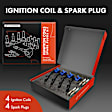 APIC1533 4 Pcs Blue Ignition Coil & 4 Pcs Iridium Spark Plug Kit