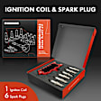 APIC1535 1 Pc Red Ignition Coil & 6 Pcs Iridium Spark Plug Kit