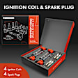 APIC1536 4 Pcs Red Ignition Coils & 4 Pcs Iridium Spark Plugs Kit