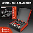 APIC1537 10-Piece Kit Red Ignition Coil and Iridium Spark Plug Kit