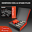 APIC1540 1 Pc Red Ignition Coil & 4 Pcs Iridium Spark Plug Kit