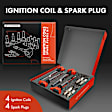 APIC1541 4 Pcs Red Ignition Coils & 4 Pcs Iridium Spark Plugs Kit