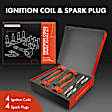 APIC1543 4 Pcs Red Ignition Coil & 4 Pcs Iridium Spark Plug Kit