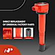APIC1543 4 Pcs Red Ignition Coil & 4 Pcs Iridium Spark Plug Kit