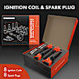 APIC1544 8 Pcs Red Ignition Coil & 8 Pcs Iridium Spark Plug