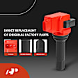 APIC1548 4 Pcs Red Ignition Coil & 4 Pcs Iridium Spark Plug Kit