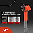 APIC1550 4 Pcs Red Ignition Coil & 4 Pcs Iridium Spark Plug Kit