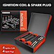 APIC1557 4 Pcs Red Ignition Coil & 4 Pcs Iridium Spark Plug Kit