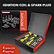 APIC1560 4 Pcs Yellow Ignition Coil & 4 Pcs Iridium Spark Plug Kit