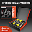 APIC1574 8-Piece Kit Yellow Ignition Coils and Double Iridium Spark Plug Kit