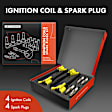 APIC1581 4 Pcs Yellow Ignition Coil &4 Pcs Iridium Spark Plug Kit