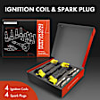 APIC1582 4 Pcs Yellow Ignition Coil & 4 Pcs Iridium Spark Plug Kit