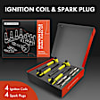 APIC1583 4 Pcs Yellow Ignition Coil & 4 Pcs Iridium Spark Plug Kit