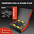 APIC1588 4 Pcs Yellow Ignition Coil & 4 Pcs Iridium Spark Plug Kit