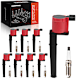 APICK20PG 8 Pcs Red Ignition Coils and 8 Pcs Iridium Spark Plugs Kit