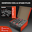 APICK20PG 8 Pcs Red Ignition Coils and 8 Pcs Iridium Spark Plugs Kit