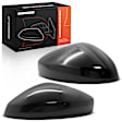 APMCR270 2 Pcs Mirror Cover Cap Plastic Smooth Black