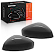 APMCR270 2 Pcs Mirror Cover Cap Plastic Smooth Black
