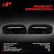 APMCR336 2 Pcs Mirror Cover Cap Plastic Smooth Black
