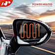 APMI3365TW Passenger Side Mirror, Power Adjust, Heated, Manual Folding, Black, In-housing Signal Light, With Memory, With Puddle Light, No Auto-Dim, With Blind Spot Glass