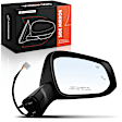 APMI3429TW Passenger Side Mirror, Power Adjust, Heated, Manual Folding, Smooth Black, No Signal Light, No Memory, No Puddle Light, No Auto-Dim, With Blind Spot Glass