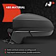 APMI3454TW Driver Side Mirror, Power Adjust, Heated, Manual Folding, Smooth Black, No Signal Light, No Memory, No Puddle Light, No Auto-Dim, No Blind Spot Feature