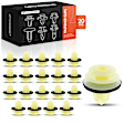 APRCF2222 20 Pcs 9.5mm Yellow Clip Garnish Retainer with Sealer Fastener