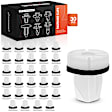 APRCF3229 30 Pcs 9mm Square Trunk Screw Grommet Retainer Clip with Sealer