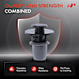 APRCF3266 50 Pcs 10mm Nylon Wheel Molding Fasteners Retainer Clips with Sealer