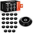 APRCF3309 20 Pcs 11mm Nylon Black Body Hole Plug Retainer Clips
