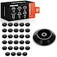 APRCF3310 30 Pcs 11mm Nylon Black Body Hole Plug Retainer Clips