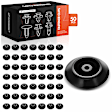 APRCF3311 50 Pcs 11mm Nylon Black Body Hole Plug Retainer Clips