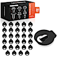 1976 Chevrolet C10 - Clips & Fasteners, It fits the model With 6.35 mm Rod Diameter, Black, Metal, Set of 30