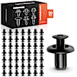 2014 Hyundai Veloster - Clips & Fasteners, Fits the Model With 8mm Diameter Holes, Black, Nylon, Set of 50