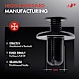 2014 Hyundai Veloster - Clips & Fasteners, Fits the Model With 8mm Diameter Holes, Black, Nylon, Set of 50