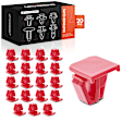 APRCF457 20 Pcs 14mm Red Nylon Body Side Moulding Retainer Clips