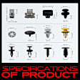 APRCF4663 104 Pcs Bumper Fender Trim Clips Retainer Fastener Kits