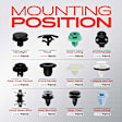 APRCF4669 110 Pcs Front & Rear Inner Fender Hood Retainer Clips