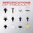 APRCF4681 105 Pcs Bumper Fender Trim Clips Retainer Fastener Kits