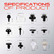 APRCF4686 100 Pcs Bumper Fender Trim Clips Retainer Fastener Kits