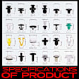 APRCF4752 240 Pcs Trim Clip Retainer Fastener Kits