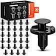 APRCF572 30 Pcs 8mm Black Nylon Retainer Fastener Push-On